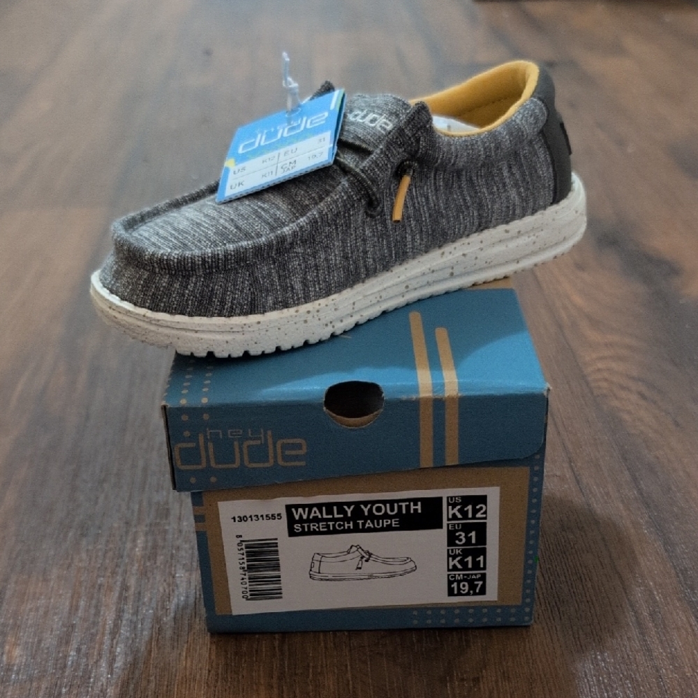 Hey Dude Kids Wally Youth Gray Sneakers